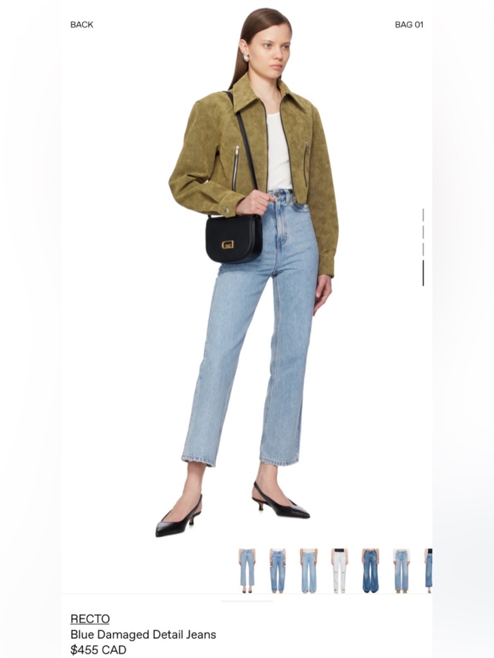 RECTO Straight-Leg Blue Damaged Detail Jeans - Women